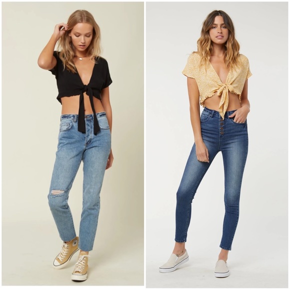 O’Neill Black Tie-Front Oriana Crop Top - Picture 11 of 11